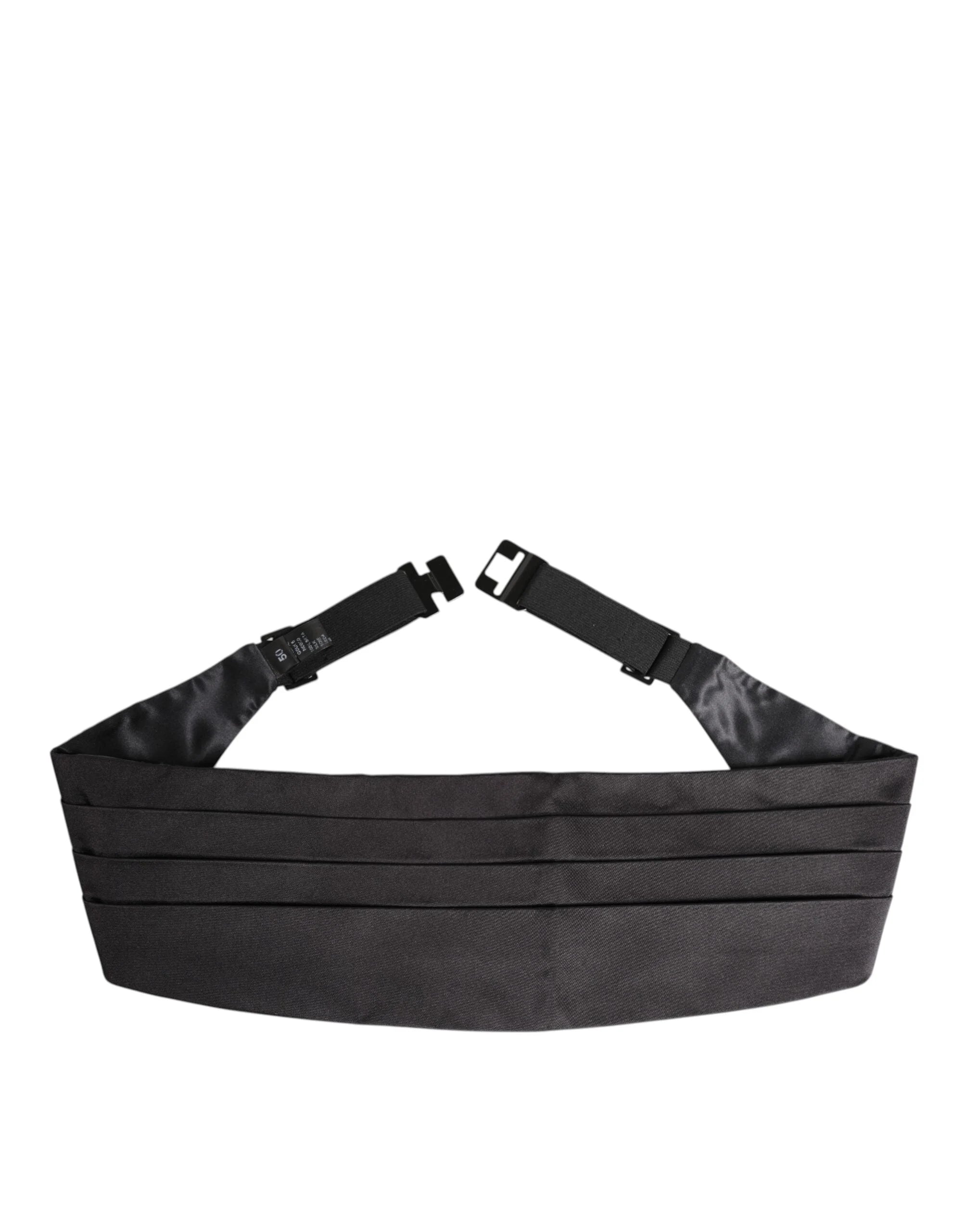 Dolce & Gabbana Black Men 100% Silk Belt Wide Waist Cummerbund - IT54 | XXL - Suspenders