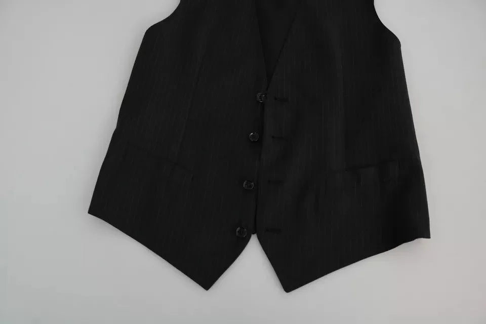 Dolce & Gabbana Black Men Formal STAFF Dress Waistcoat Vest - IT48 | M - Vests