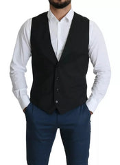 Dolce & Gabbana Black Men Formal STAFF Dress Waistcoat Vest - IT48 | M - Vests