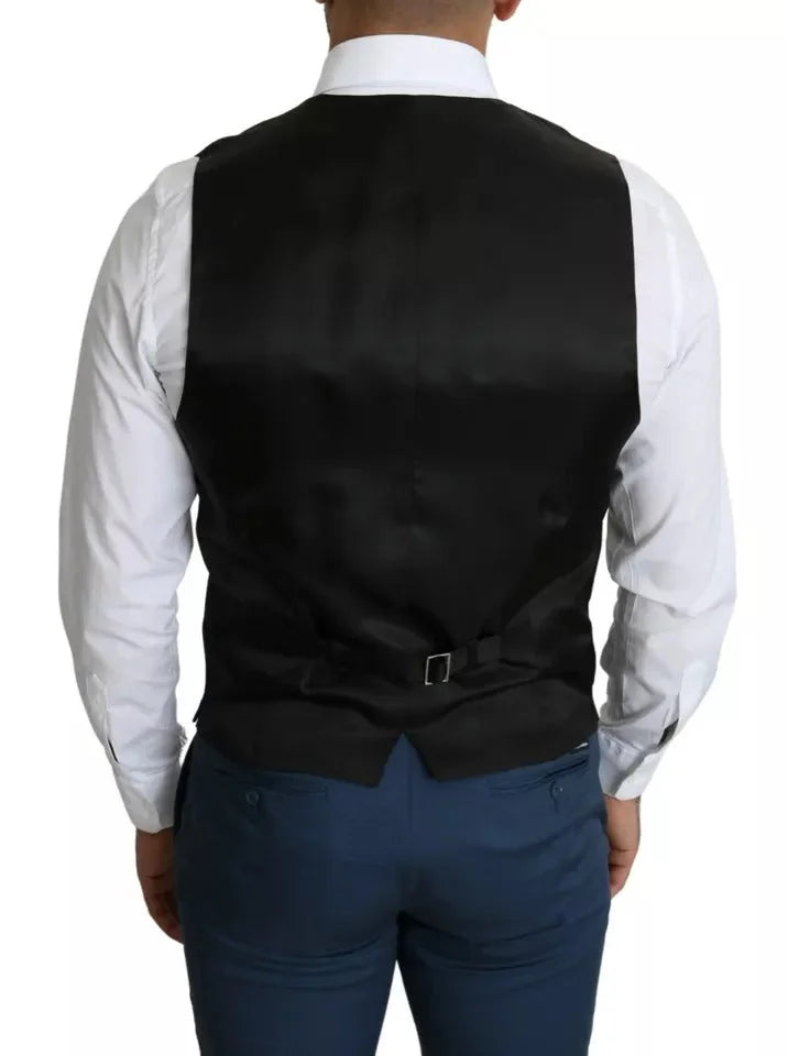 Dolce & Gabbana Black Men Formal STAFF Dress Waistcoat Vest - IT48 | M - Vests