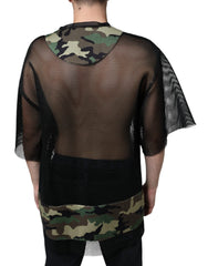 Dolce & Gabbana Black Mesh Camouflage Short Sleeves T-shirt - IT52 | XL - T-Shirts