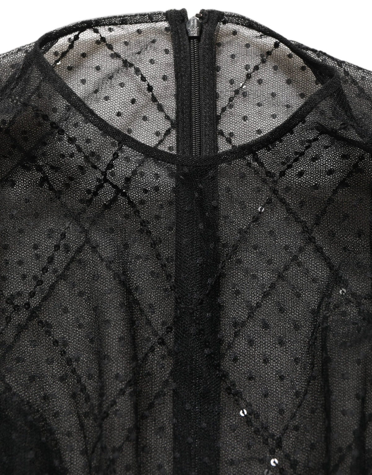 Dolce & Gabbana Black Mesh Lace Long Sleeved Maxi Gown Dress - IT40|S