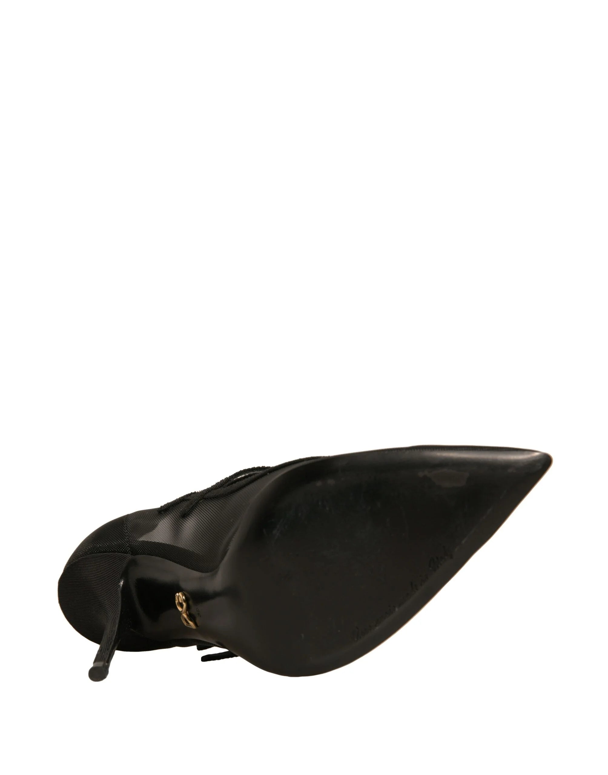 Dolce & Gabbana Black Mesh Mary Jane High Heels Pumps Shoes - Heels