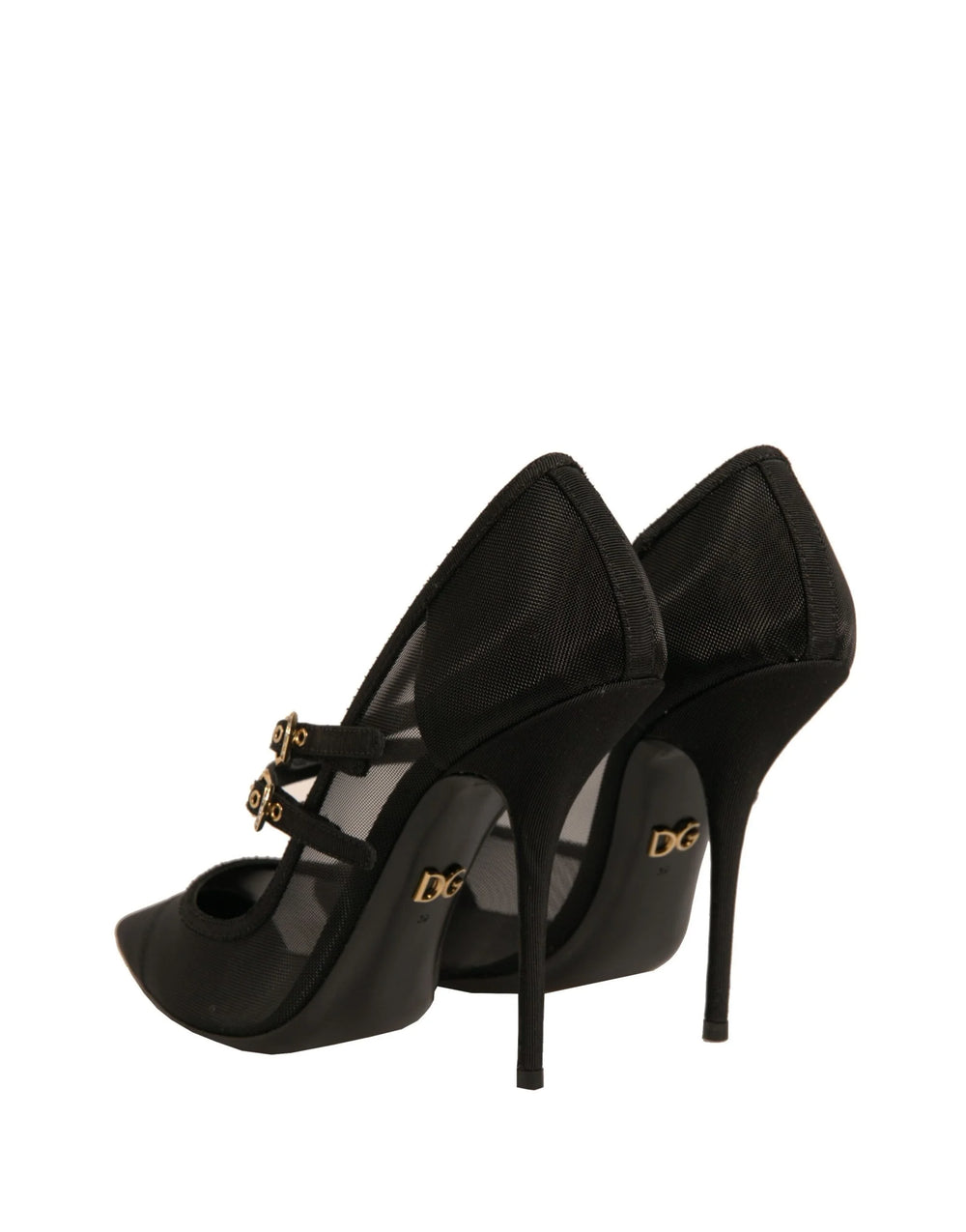 Dolce & Gabbana Black Mesh Mary Jane High Heels Pumps Shoes - Heels