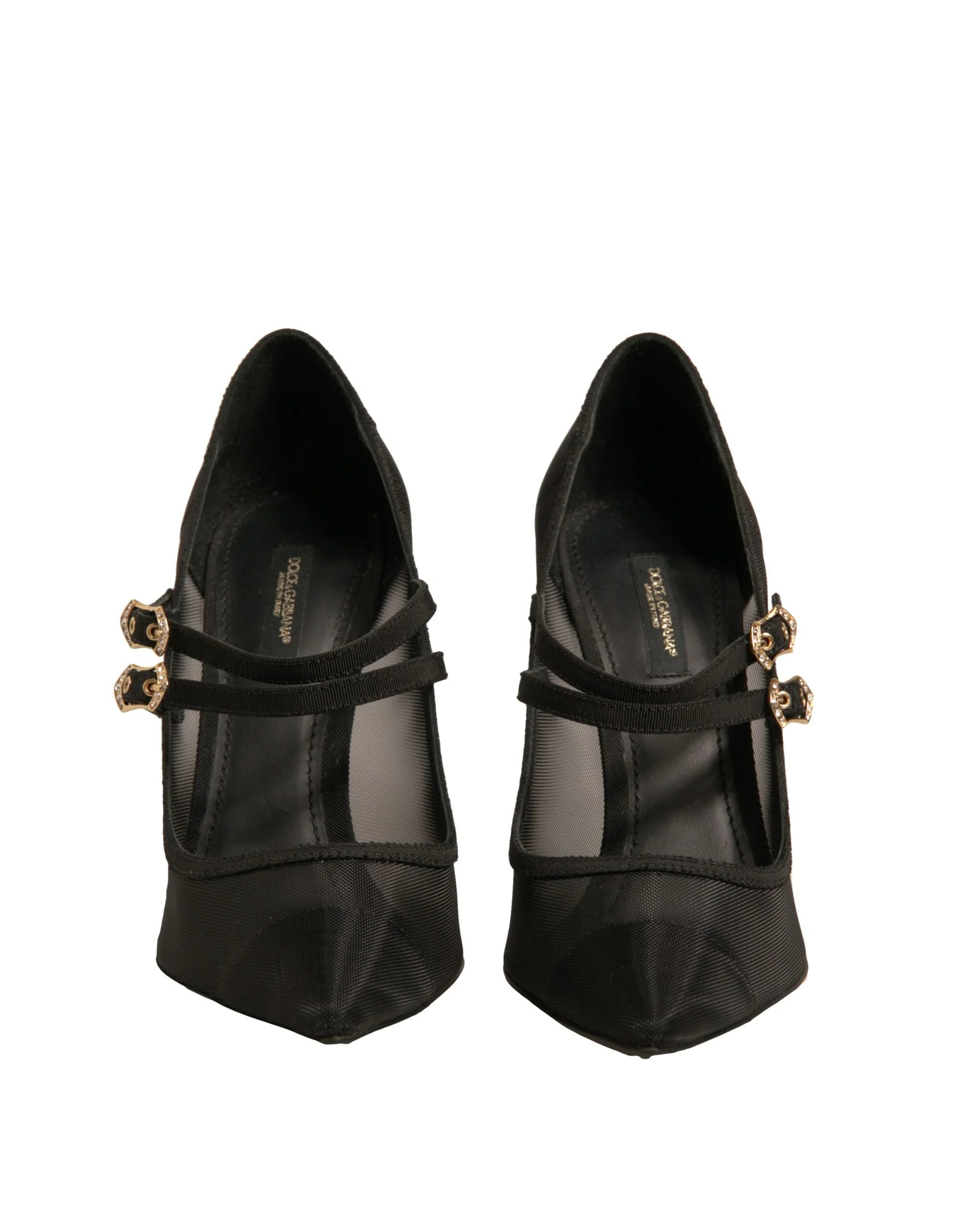 Dolce & Gabbana Black Mesh Mary Jane High Heels Pumps Shoes - Heels