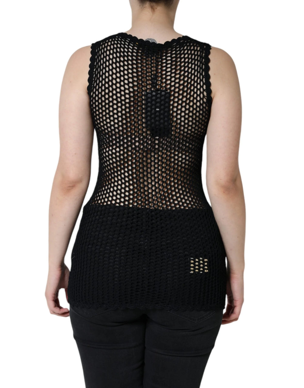 Dolce & Gabbana Black Mesh See Through Sleeveless Tank Top - IT40|S - Tank Tops