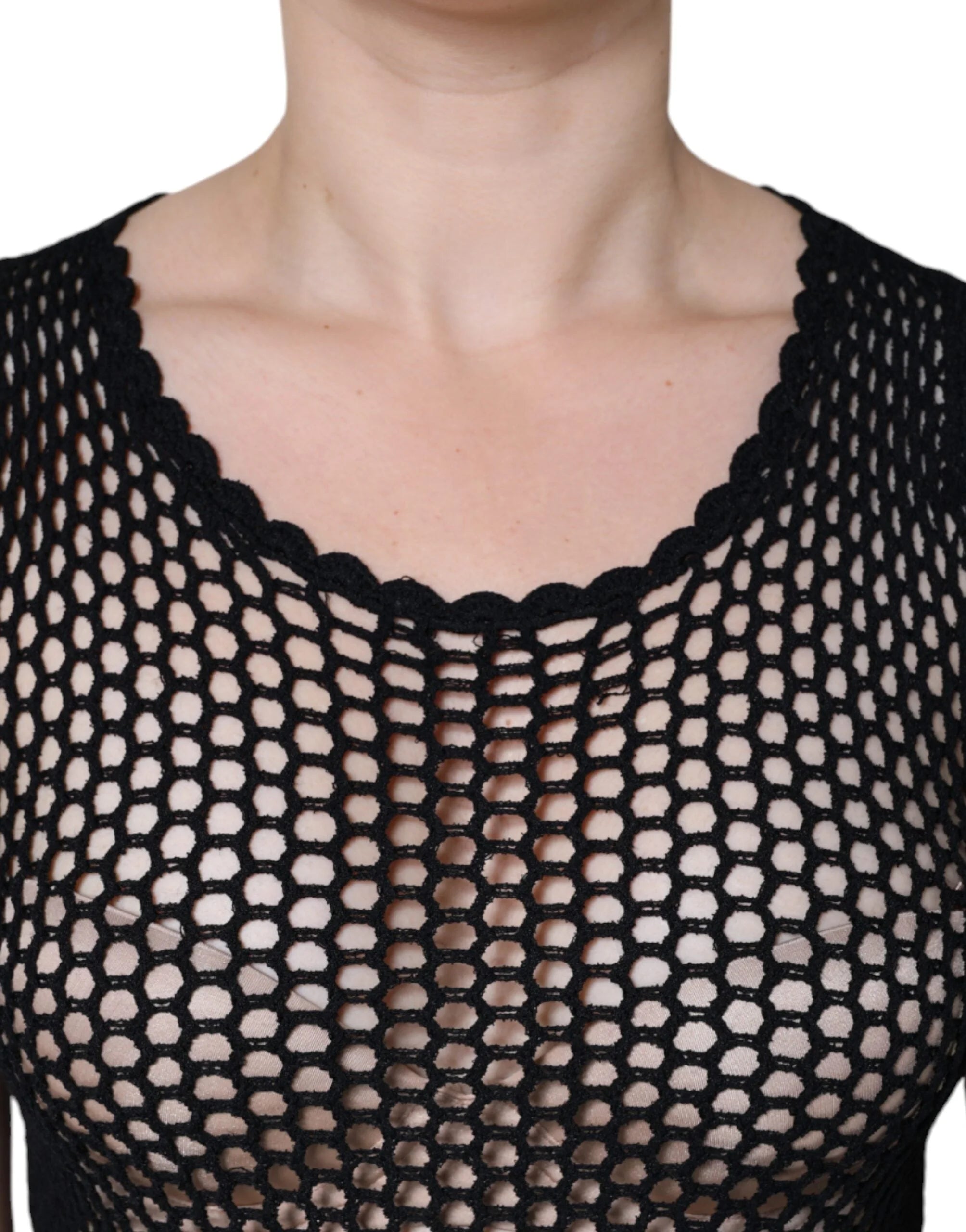 Dolce & Gabbana Black Mesh See Through Sleeveless Tank Top - IT40|S - Tank Tops