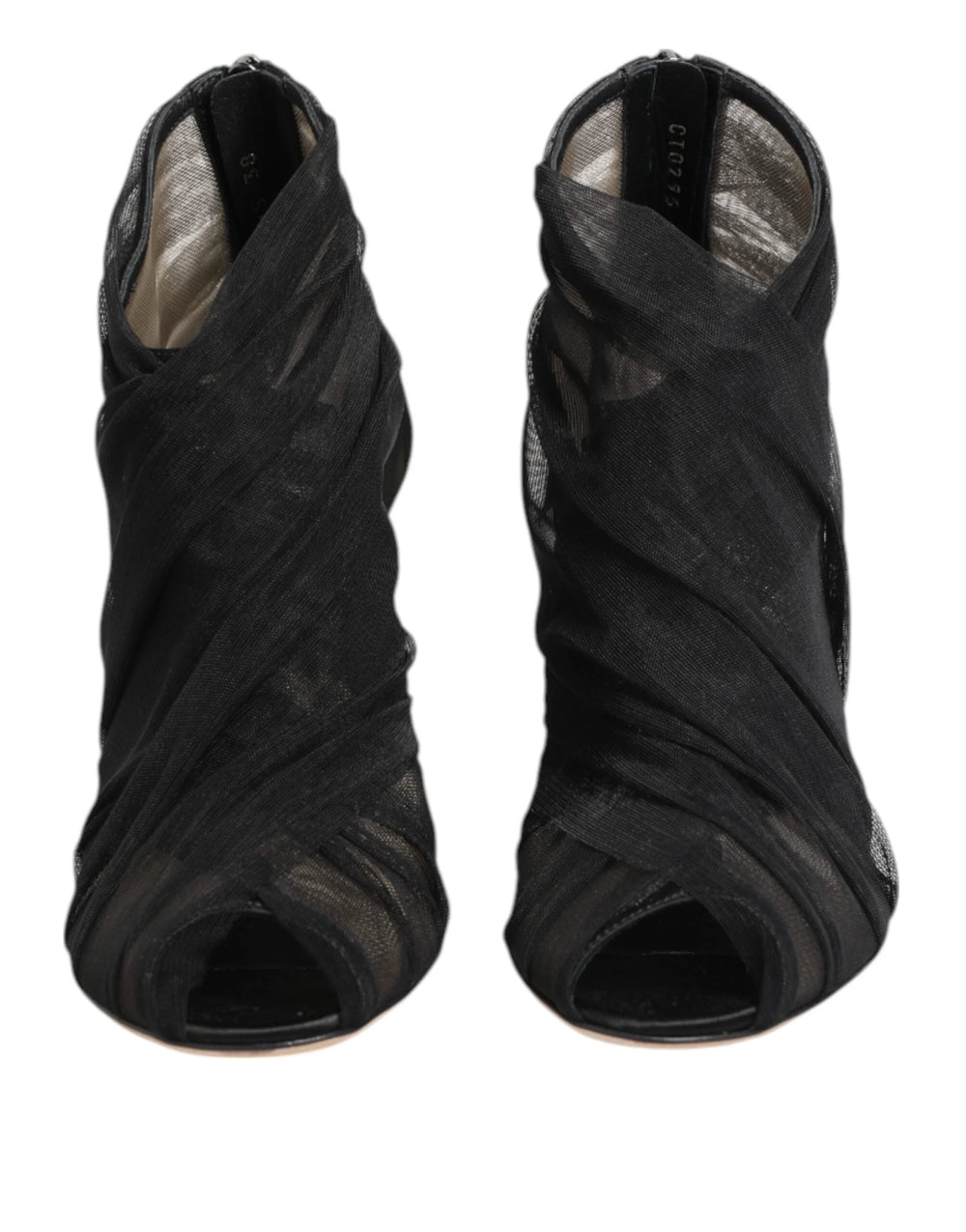 Dolce & Gabbana Black Mesh Stiletto Heels Ankle Boots Shoes - EU38/US7.5 - Boots