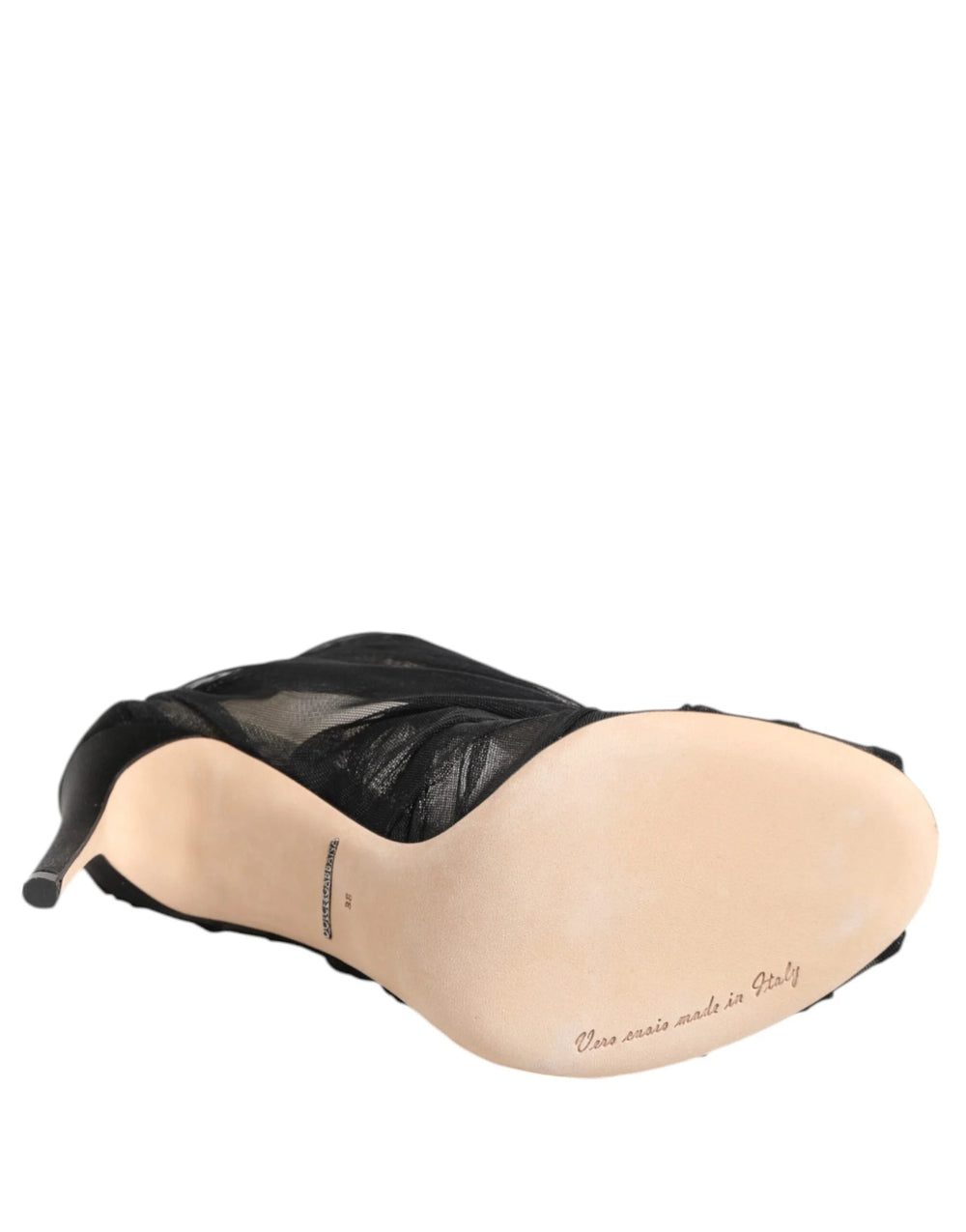 Dolce & Gabbana Black Mesh Stiletto Heels Ankle Boots Shoes - EU38/US7.5 - Boots