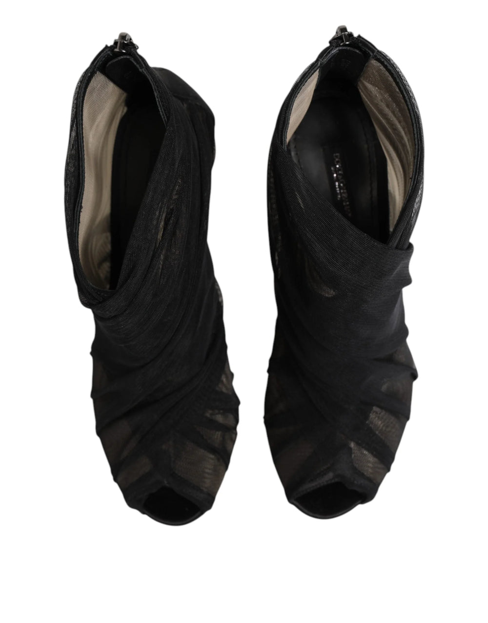 Dolce & Gabbana Black Mesh Stiletto Heels Ankle Boots Shoes - EU38/US7.5 - Boots