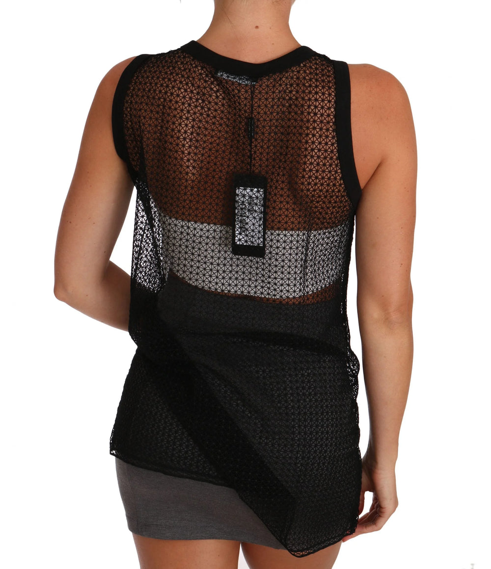 Dolce & Gabbana Black Mesh Transparent Blouse T-shirt - IT42|M - Tank Tops