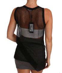 Dolce & Gabbana Black Mesh Transparent Blouse T-shirt - IT42|M - Tank Tops