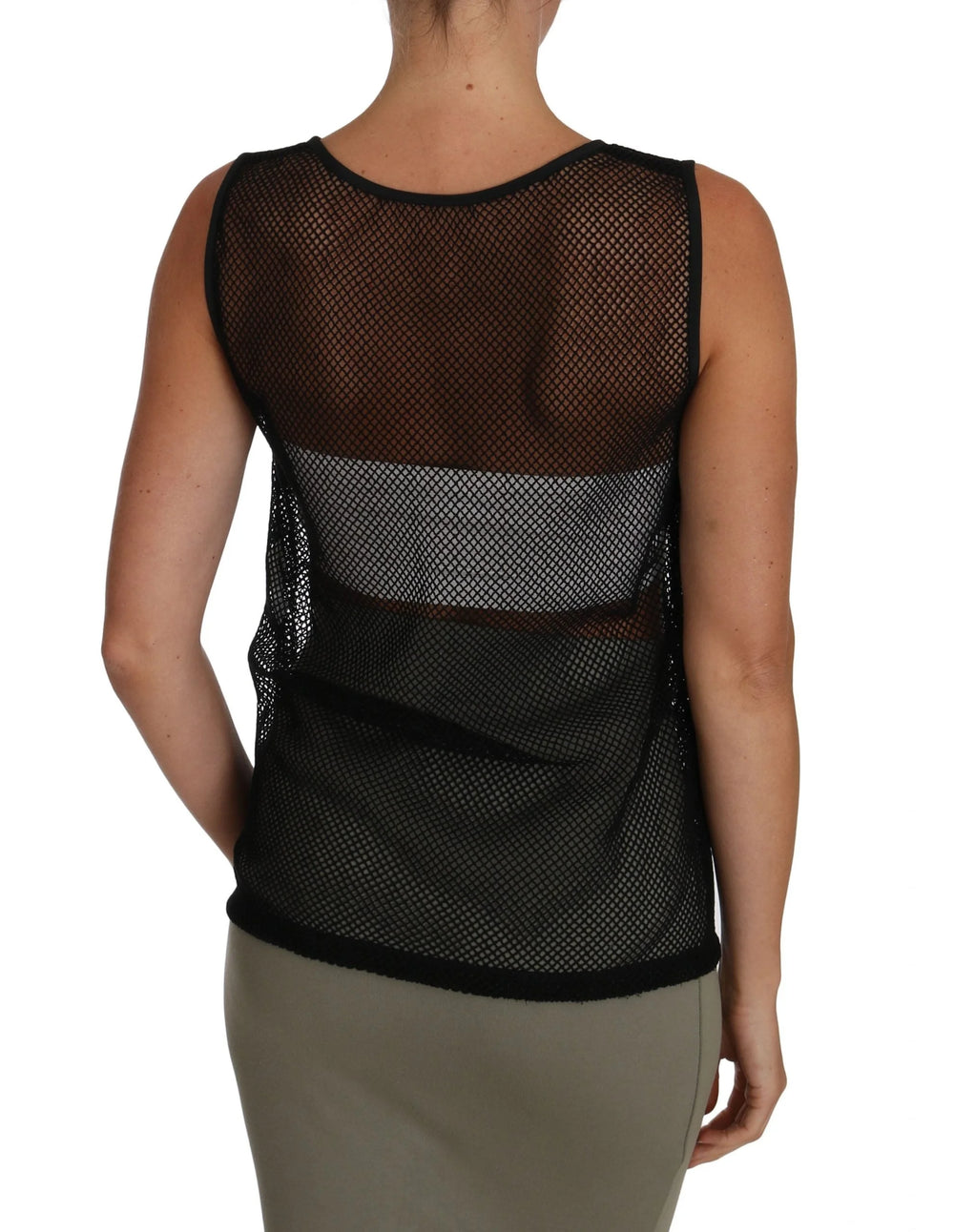 Dolce & Gabbana Black Mesh Transparent Blouse T-shirt - IT42|M - Tank Tops