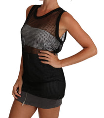 Dolce & Gabbana Black Mesh Transparent Blouse T-shirt - IT42|M - Tank Tops