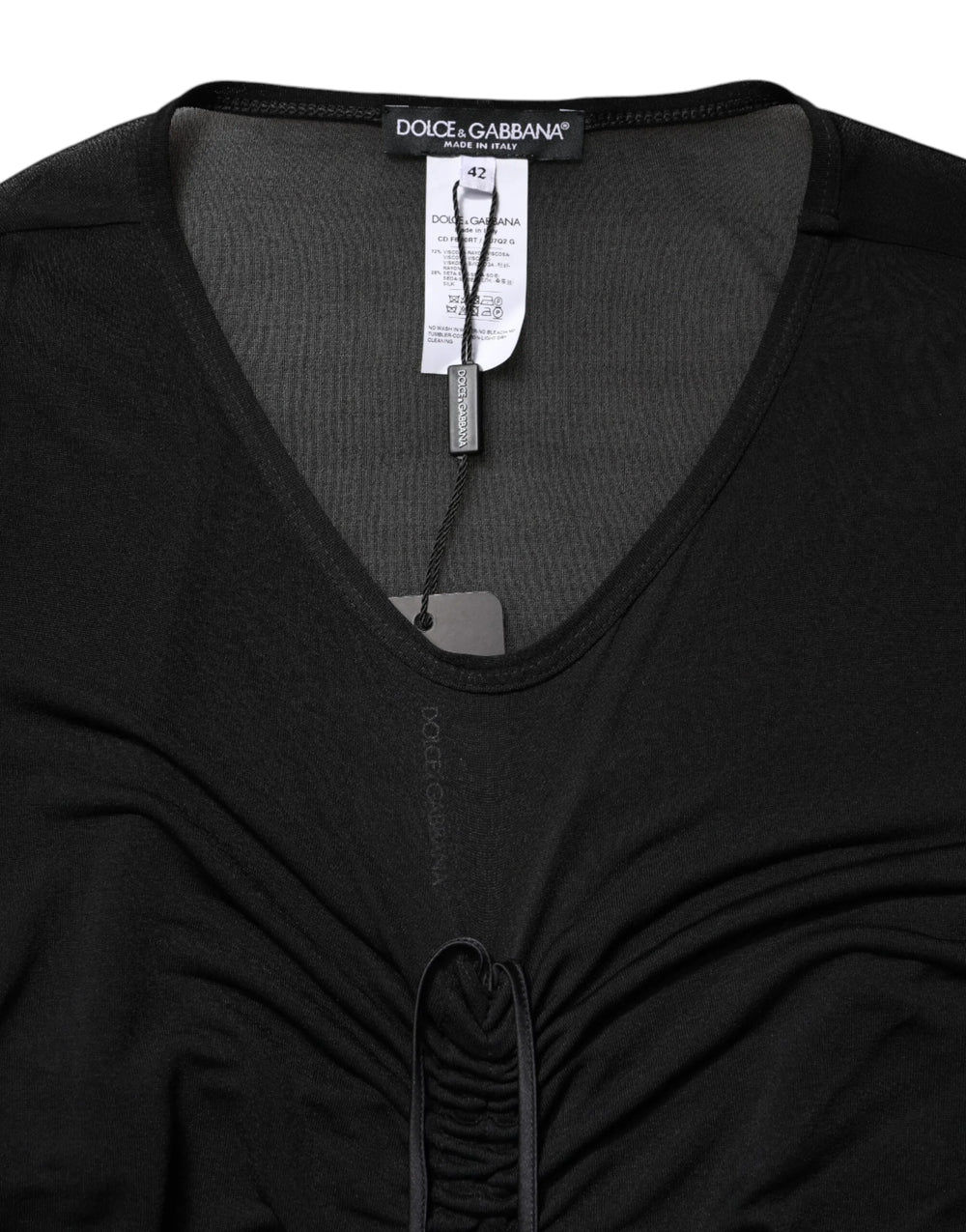 Dolce & Gabbana Black Mesh Trim Bodycon Long Sheath Dress - IT42|M - Dresses