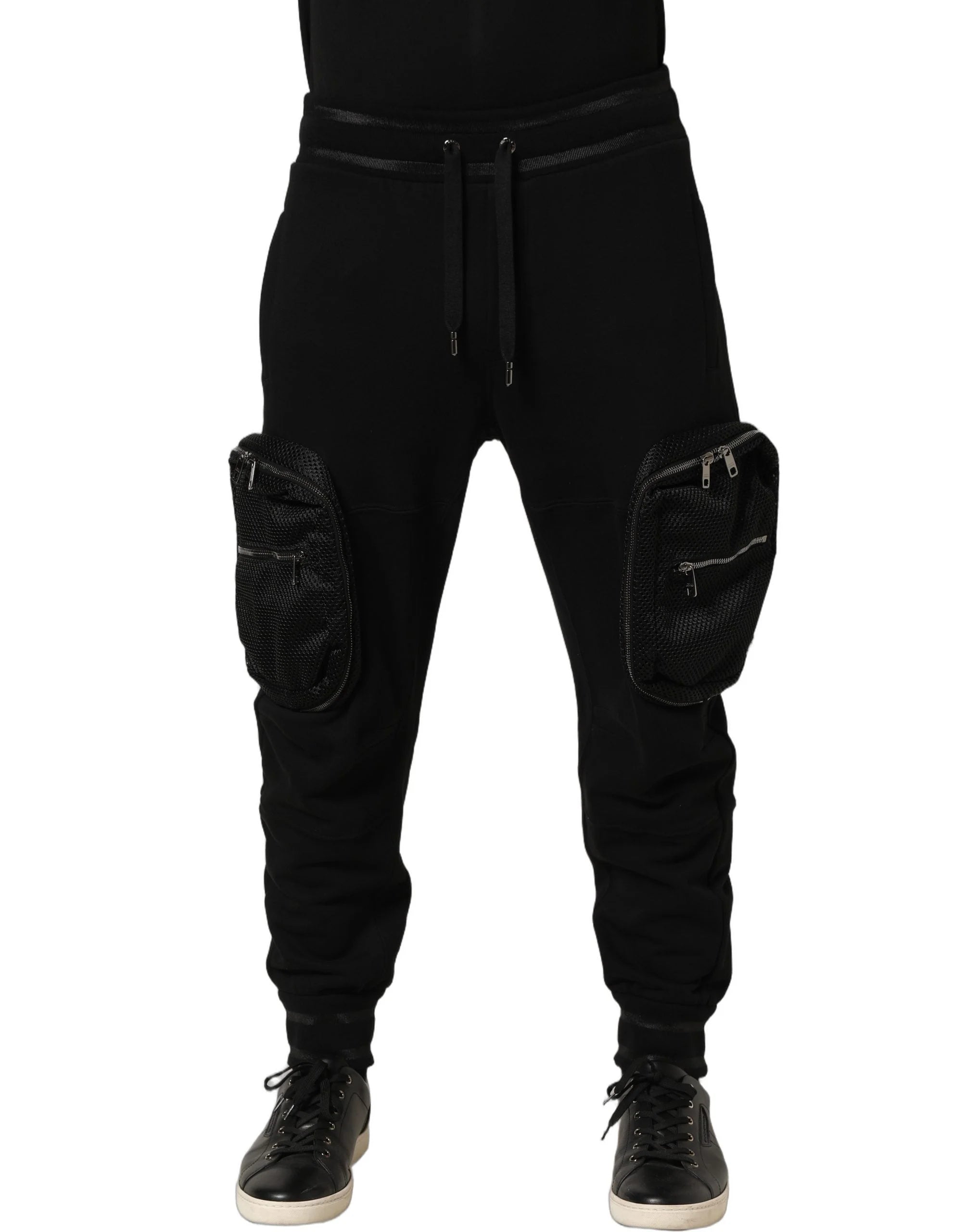 Dolce & Gabbana Black Mid Waist Cargo Jogger Sweatpants Pants - IT46 | S