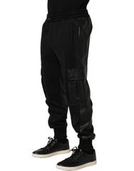 Dolce & Gabbana Black Mid Waist Cargo Jogger Sweatpants Pants - IT48 | M