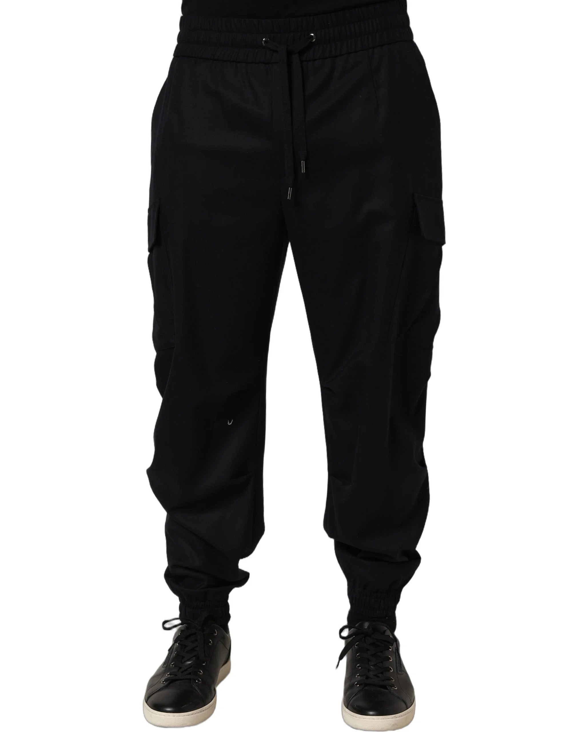 Dolce & Gabbana Black Mid Waist Cargo Jogger Sweatpants Pants - IT48 | M