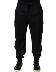 Dolce & Gabbana Black Mid Waist Cargo Jogger Sweatpants Pants - IT48 | M