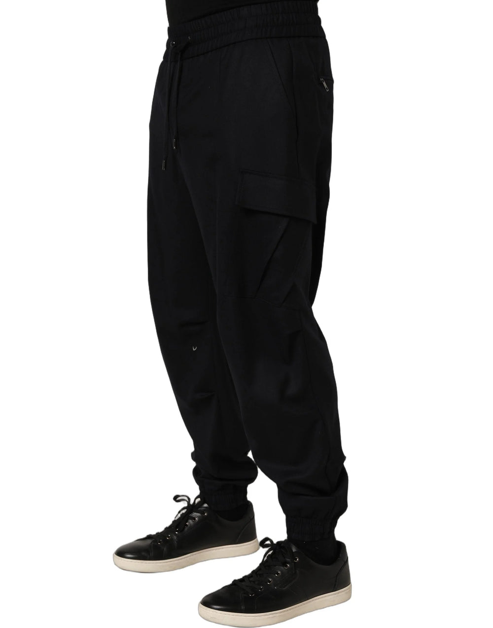 Dolce & Gabbana Black Mid Waist Cargo Jogger Sweatpants Pants - IT48 | M