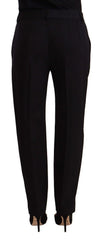 Dolce & Gabbana Black Mid Waist Skinny Trouser Wool Pants - IT40|S - Trousers