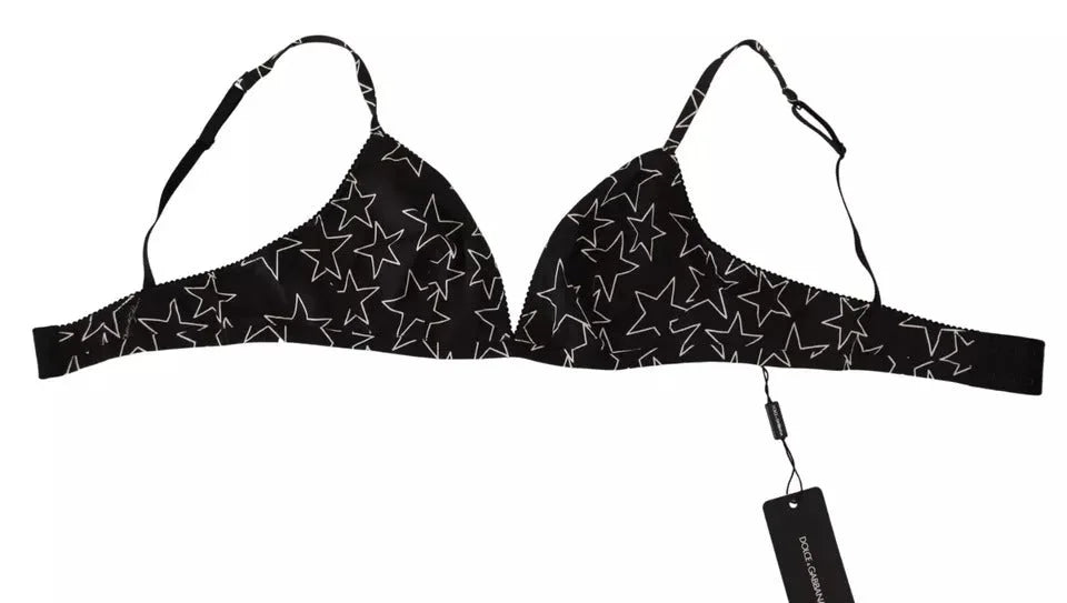 Dolce & Gabbana Black Millennials Star Non Wire Cotton Bra Underwear - IT4 | L - Bras