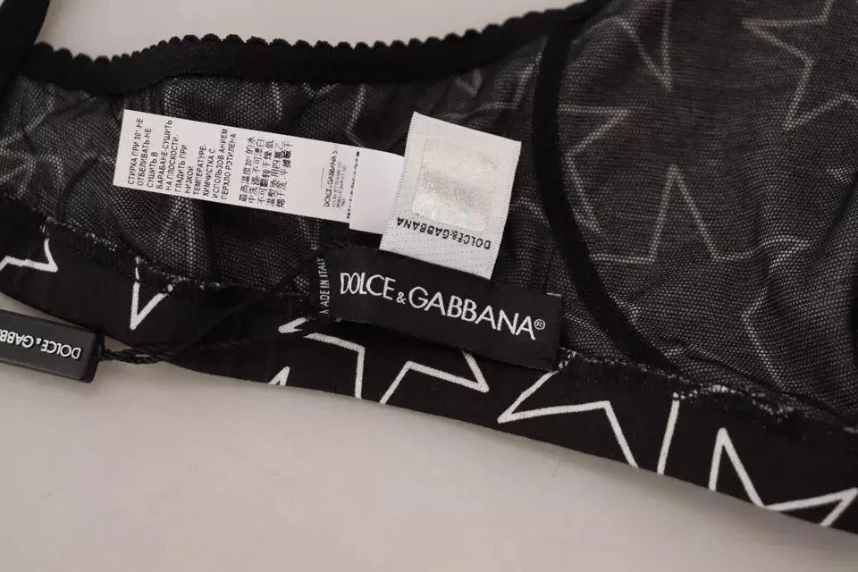 Dolce & Gabbana Black Millennials Star Non Wire Cotton Bra Underwear - IT4 | L - Bras