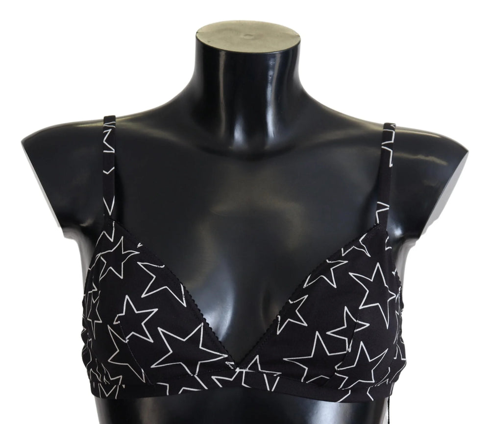 Dolce & Gabbana Black Millennials Star Non Wire Cotton Bra Underwear - IT3 | M - Bras