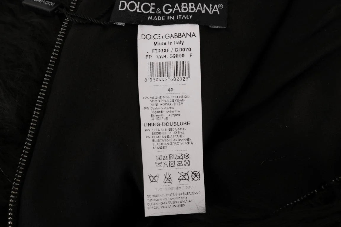 Dolce & Gabbana Black Mink Nutria Fur Mini Hot Pants - IT40|S