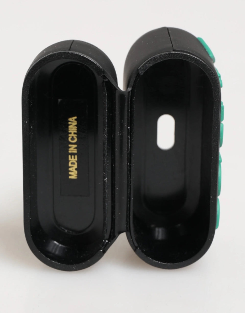 Dolce & Gabbana Black Mint Rubber Logo Embossed Accessory Airpods Case - Headphone Carrying Cases