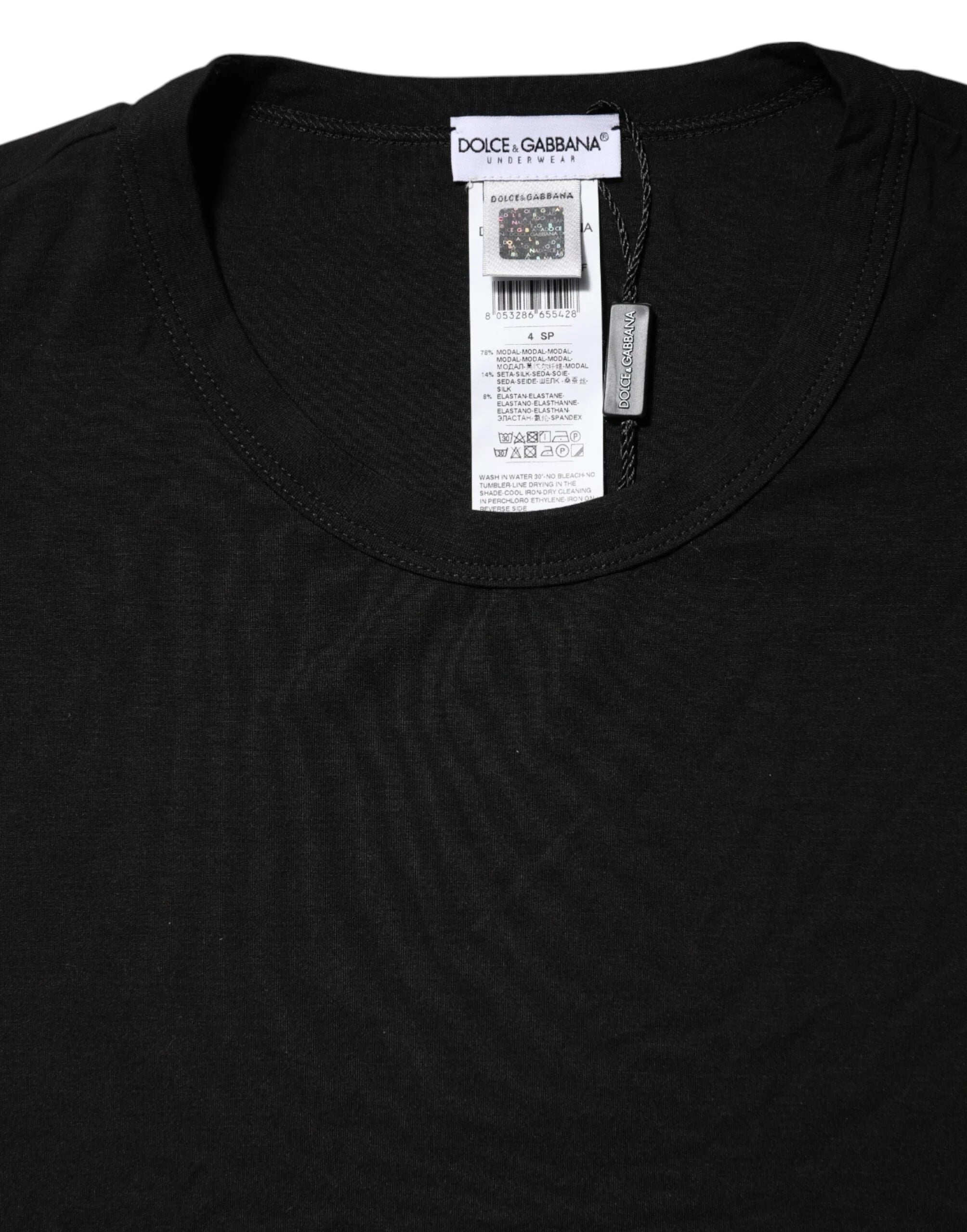 Dolce & Gabbana Black Modal Men Crew Neck Underwear T-shirt - IT4 | S - Men’s Undershirts