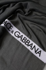 Dolce & Gabbana Black Modal Warmer Shawl Fringes 140cm x 134cm Men Scarf