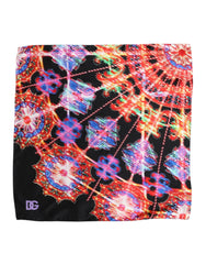 Dolce & Gabbana Black Multicolor Print Square Foulard Scarf - Scarves & Shawls