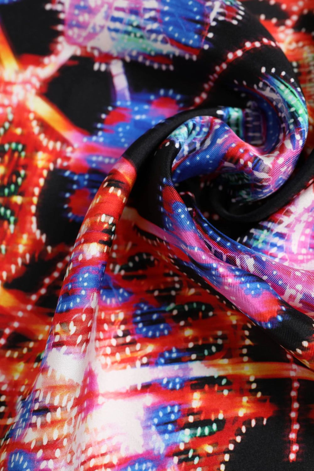 Dolce & Gabbana Black Multicolor Print Square Foulard Scarf - Scarves & Shawls