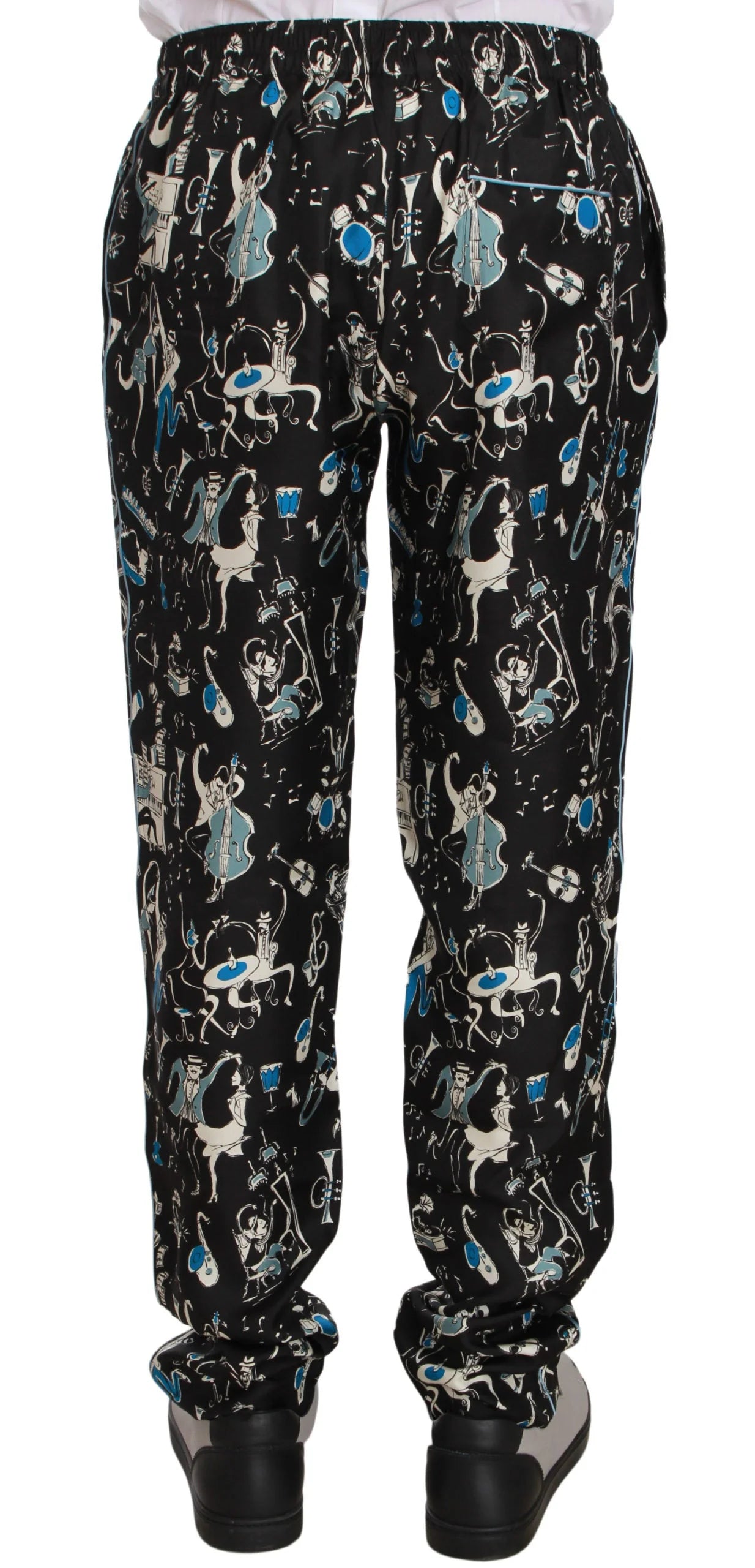 Dolce & Gabbana Black Musical Instrument Sleepwear Pants - IT46 | S - Joggers