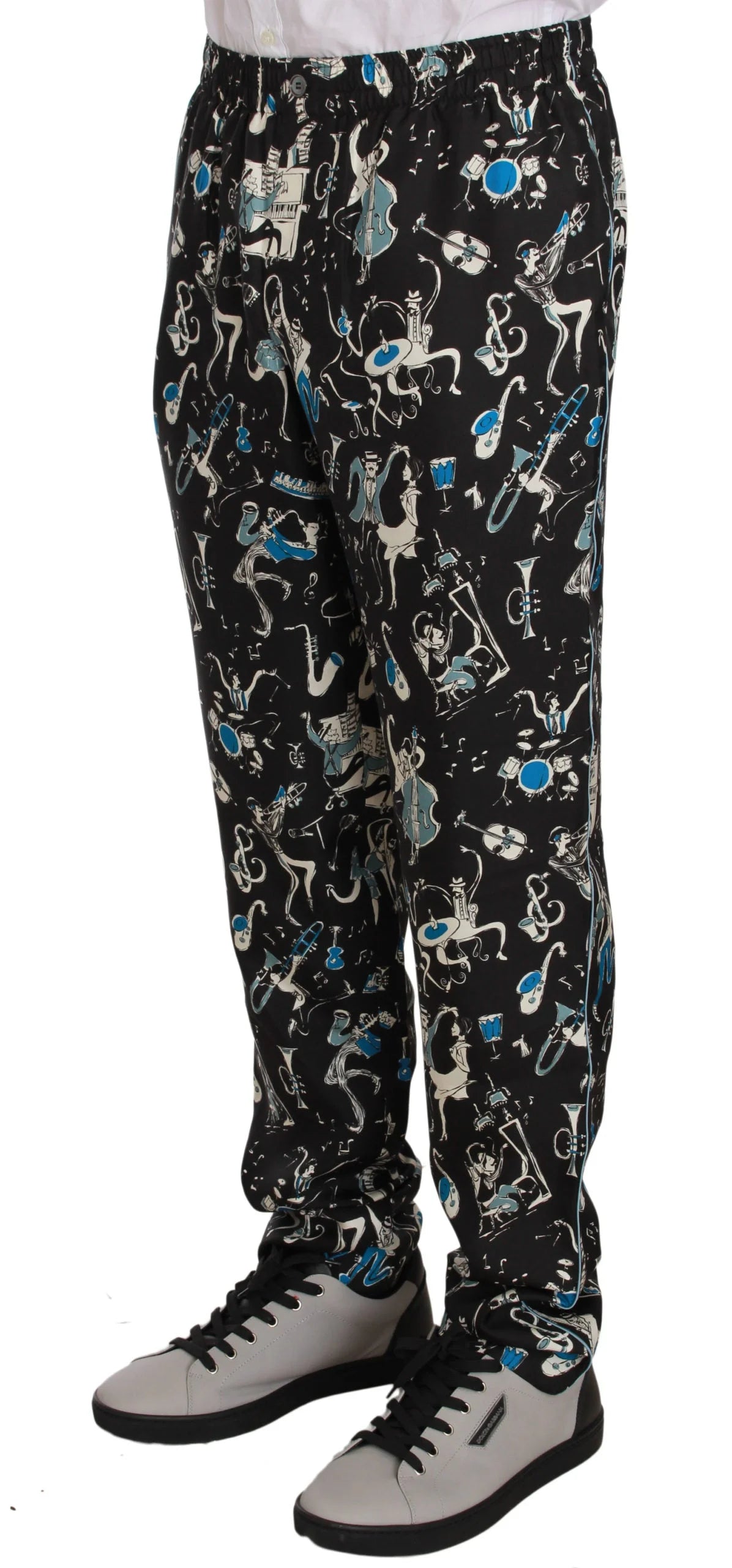 Dolce & Gabbana Black Musical Instrument Sleepwear Pants - IT46 | S - Joggers