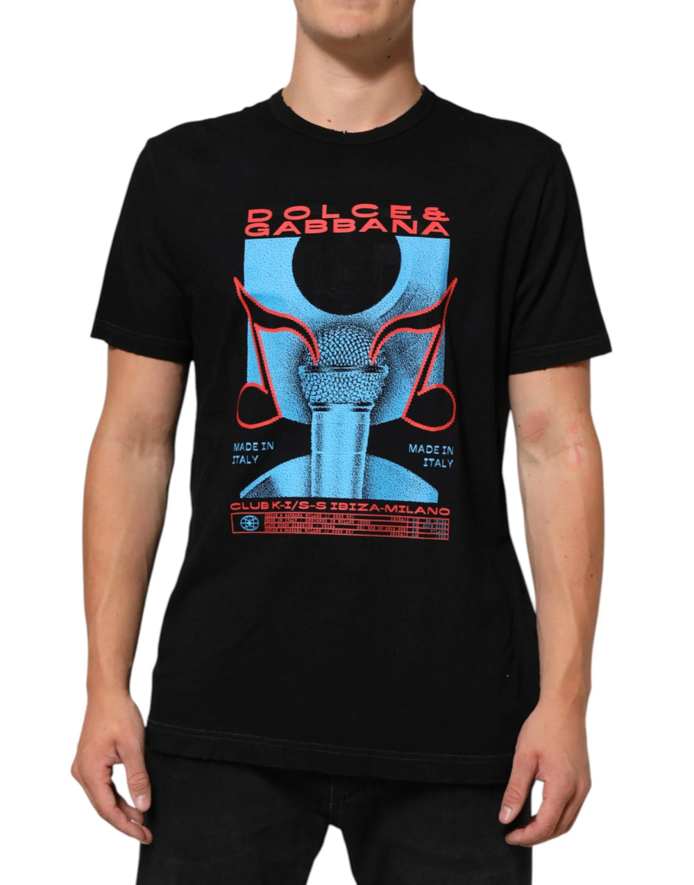 Dolce & Gabbana Black Musical Print Cotton Crew Neck T-shirt - IT54 | XL - T-Shirts