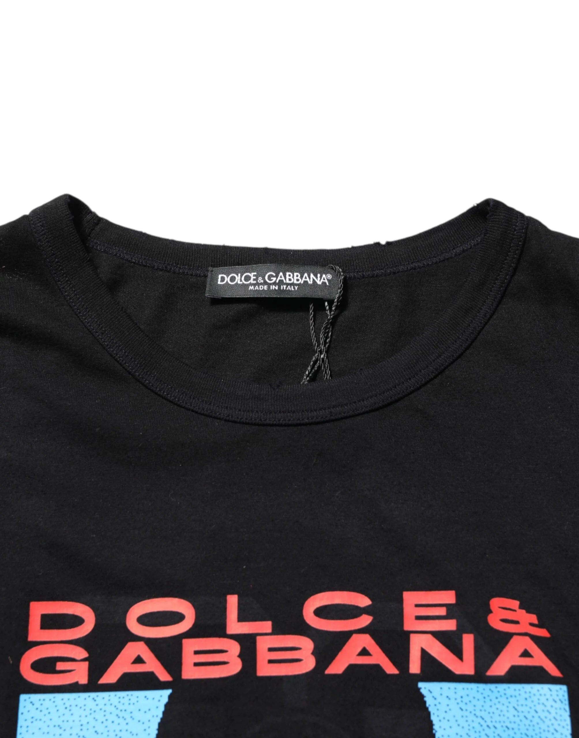 Dolce & Gabbana Black Musical Print Cotton Crew Neck T-shirt - IT54 | XL - T-Shirts