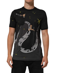 Dolce & Gabbana Black Musical Print Cotton Crew Neck T-shirt - IT54 | XL - T-Shirts