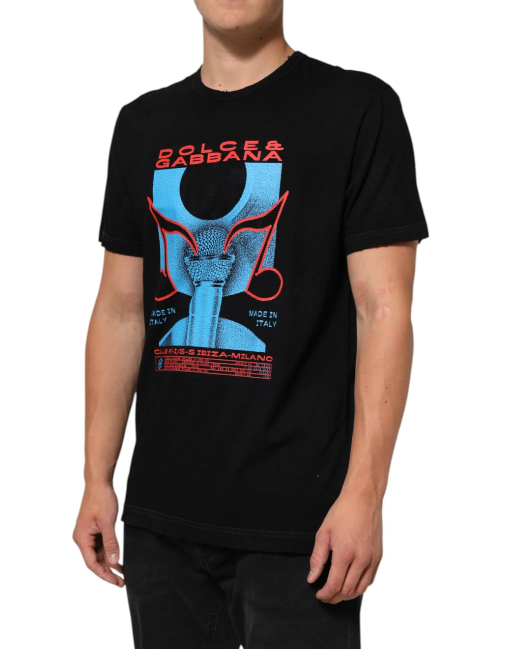 Dolce & Gabbana Black Musical Print Cotton Crew Neck T-shirt - IT54 | XL - T-Shirts