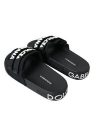 Dolce & Gabbana Black Neoprene Slides Flats Beachwear Shoes - EU35/US4.5 - Sandals