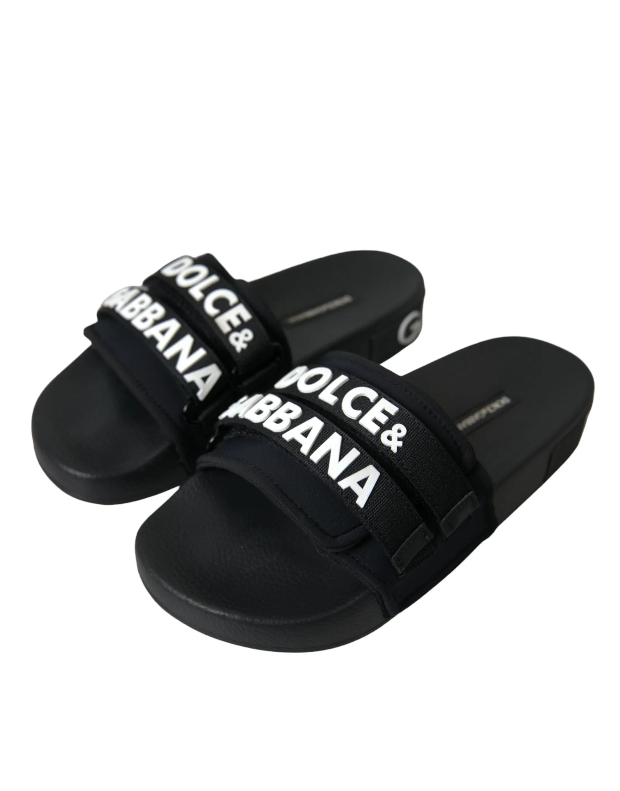 Dolce & Gabbana Black Neoprene Slides Flats Beachwear Shoes - EU35/US4.5 - Sandals