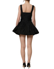 Dolce & Gabbana Black Nylon A-Line Sleeveless Mini Dress - IT40|S