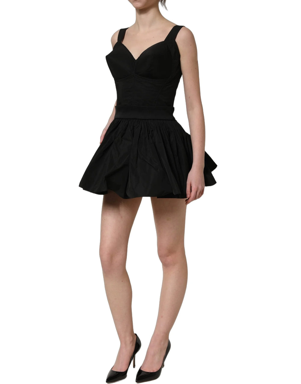 Dolce & Gabbana Black Nylon A-Line Sleeveless Mini Dress - IT40|S
