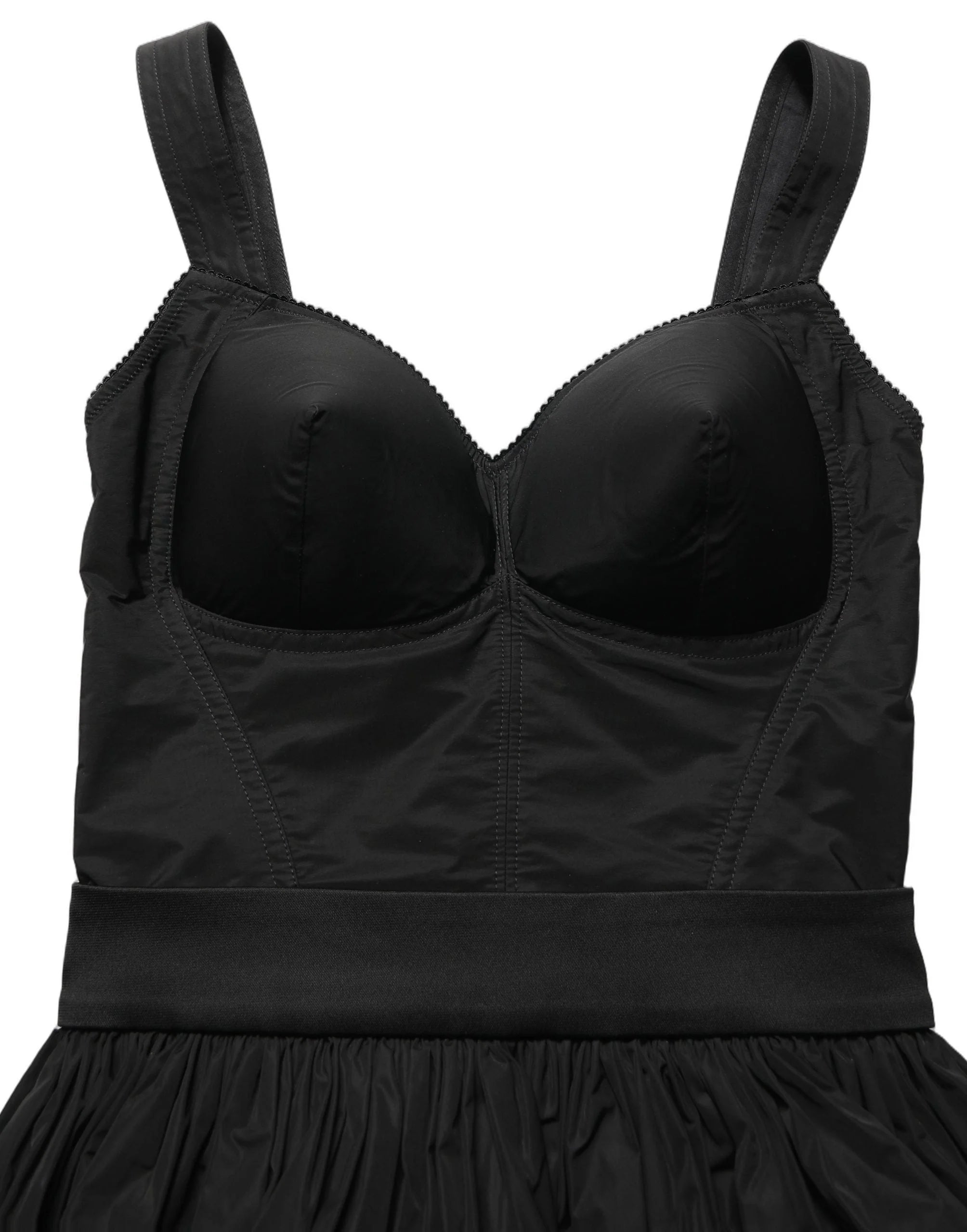 Dolce & Gabbana Black Nylon A-Line Sleeveless Mini Dress - IT40|S