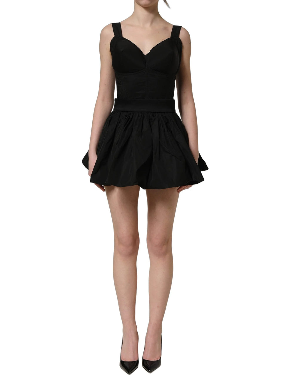 Dolce & Gabbana Black Nylon A-Line Sleeveless Mini Dress - IT40|S