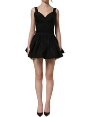 Dolce & Gabbana Black Nylon A-Line Sleeveless Mini Dress - IT40|S
