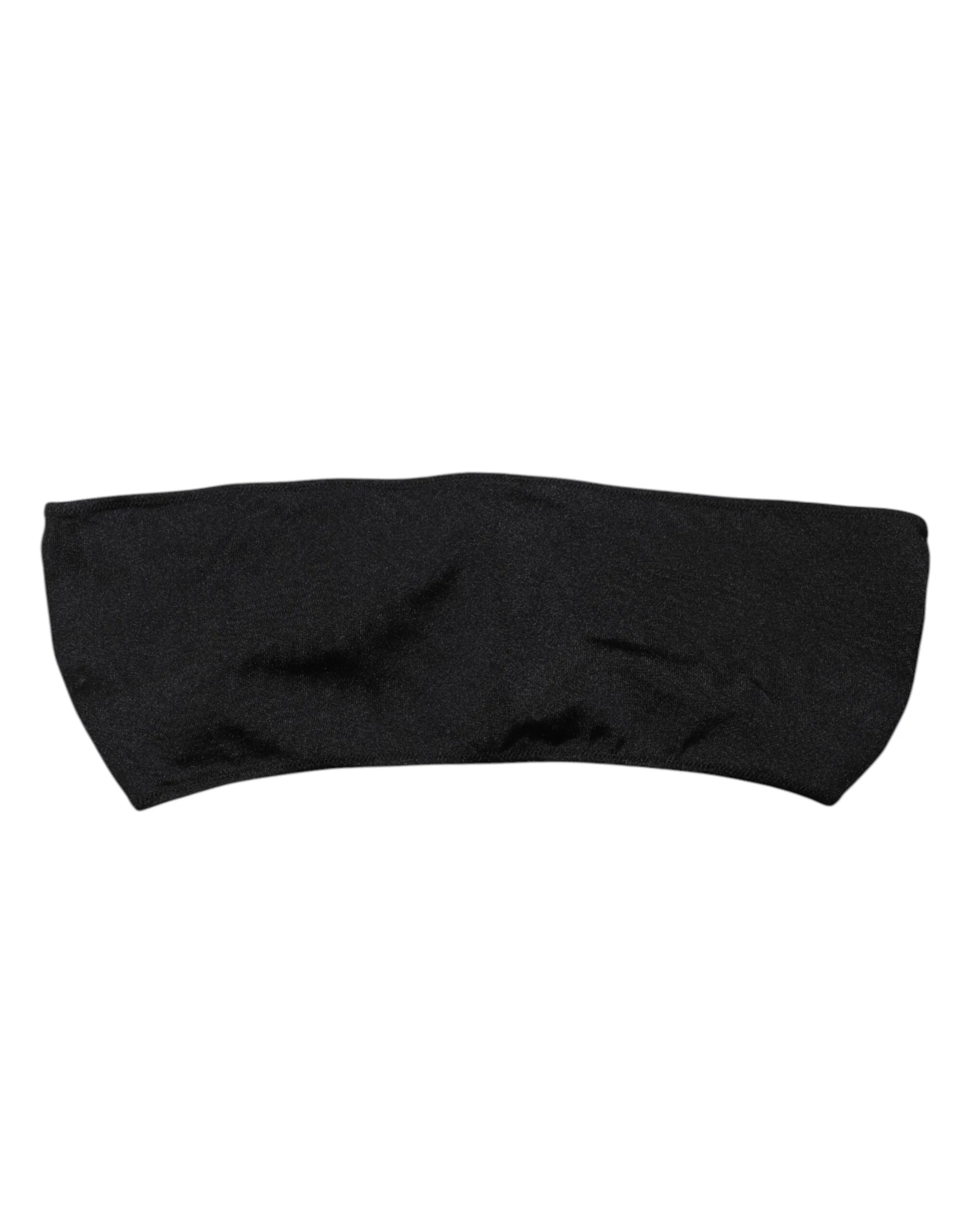 Dolce & Gabbana Black Nylon Blend Bandeau Strapless Tube Top - IT40|S