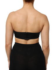 Dolce & Gabbana Black Nylon Blend Bandeau Strapless Tube Top - IT40|S