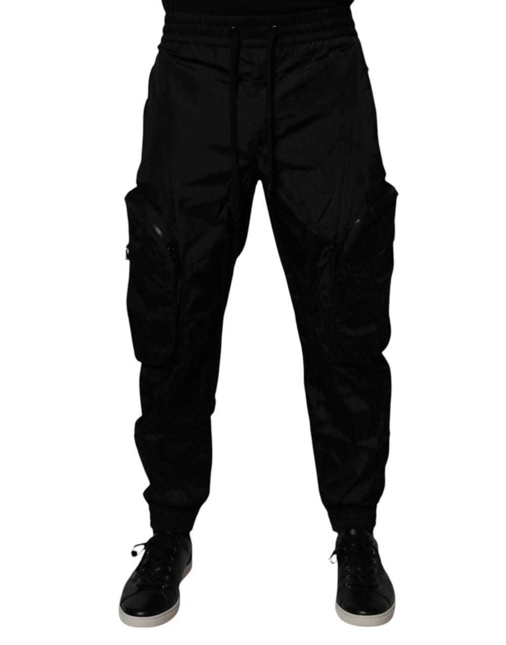 Dolce & Gabbana Black Nylon Cargo Jogger Men Sweatpants Pants - IT48 | M - Joggers